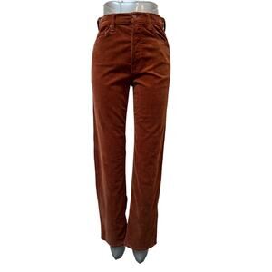 Mother The Tomcat Ankle Pant Friar Brown Corduroy Cropped Women's Size 25